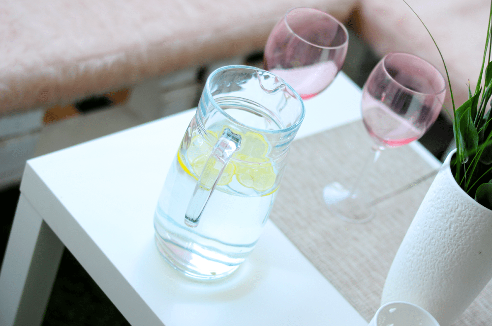 kieliszki z różowego szkła na wino wodę lato 2015 ff home F&F
