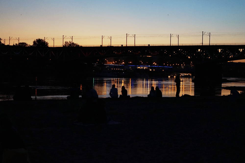 wisła nocą most śląsko dąbrowski